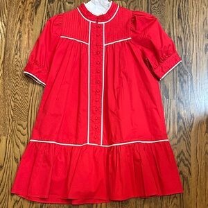 TCEC Red Mini Dress with White Piping